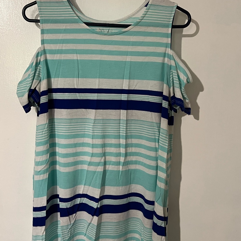 Striped Cold Shoulder Top